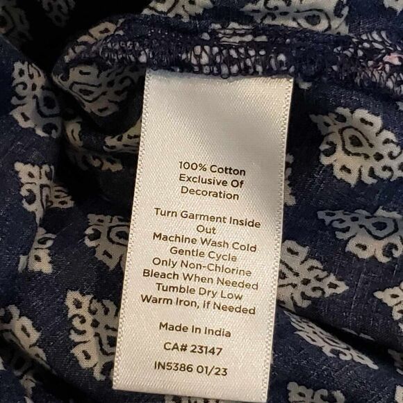 Talbots Tunic Top Size Medium Women’s Popover Blouse Cotton Embroidered LS - Picture 6 of 11